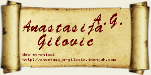 Anastasija Gilović vizit kartica